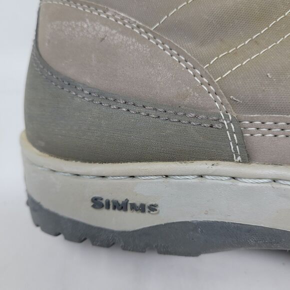 SIMMS Flats Taupe Brown Gray Leather Mesh Fishing Sneakers Shoes Boots Mens Sz 8